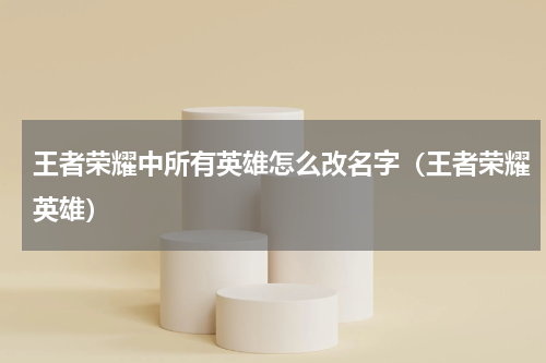 王者荣耀中所有英雄怎么改名字（王者荣耀英雄）