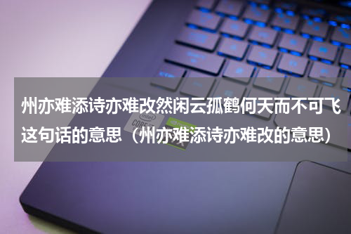 州亦难添诗亦难改然闲云孤鹤何天而不可飞这句话的意思（州亦难添诗亦难改的意思）