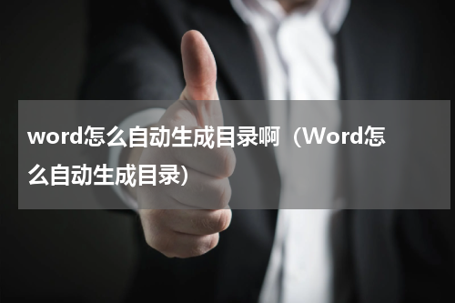 word怎么自动生成目录啊（Word怎么自动生成目录）