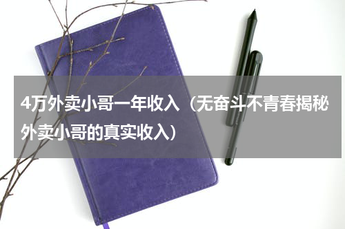 4万外卖小哥一年收入（无奋斗不青春揭秘外卖小哥的真实收入）