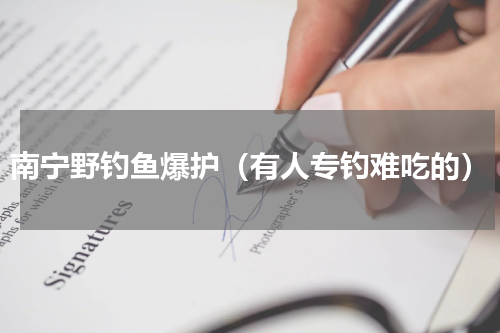 南宁野钓鱼爆护（有人专钓难吃的）