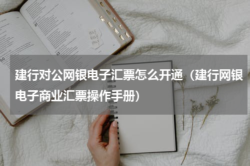 建行对公网银电子汇票怎么开通（建行网银电子商业汇票操作手册）