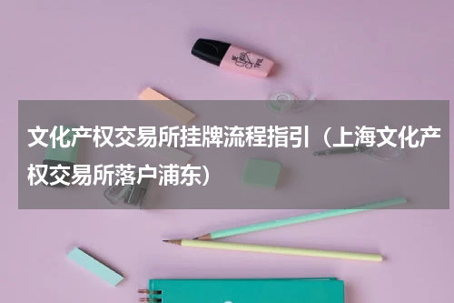 文化产权交易所挂牌流程指引（上海文化产权交易所落户浦东）