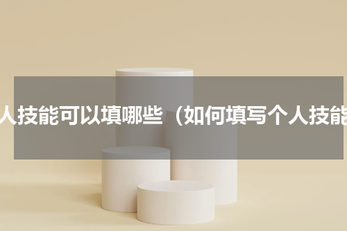 个人技能可以填哪些（如何填写个人技能）