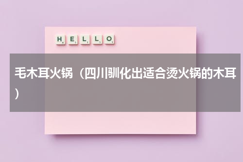 毛木耳火锅（四川驯化出适合烫火锅的木耳）