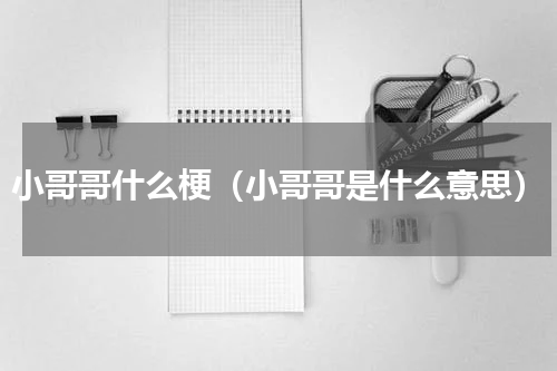 小哥哥什么梗（小哥哥是什么意思）