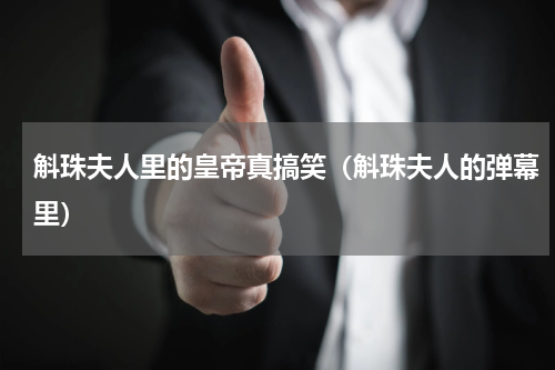斛珠夫人里的皇帝真搞笑（斛珠夫人的弹幕里）