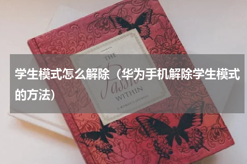 学生模式怎么解除（华为手机解除学生模式的方法）