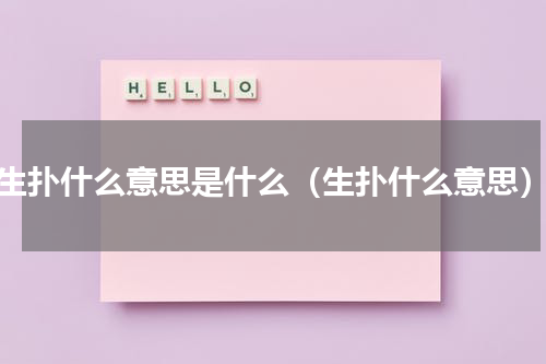 生扑什么意思是什么（生扑什么意思）