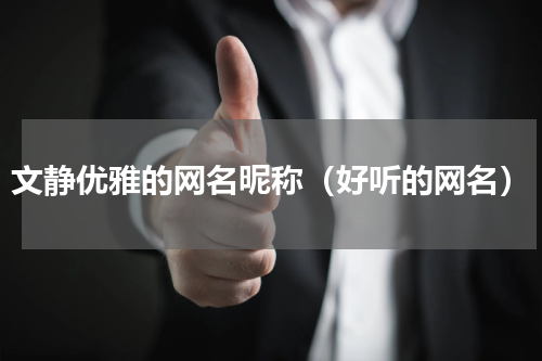 文静优雅的网名昵称（好听的网名）