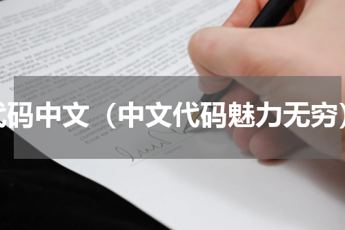 代码中文（中文代码魅力无穷）