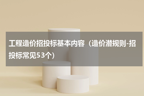 工程造价招投标基本内容（造价潜规则-招投标常见53个）
