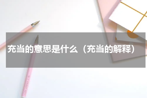 充当的意思是什么（充当的解释）