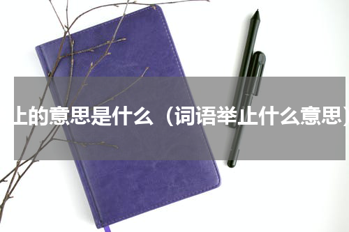 举止的意思是什么（词语举止什么意思）