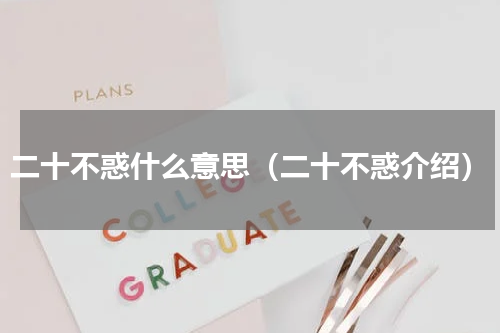 二十不惑什么意思（二十不惑介绍）
