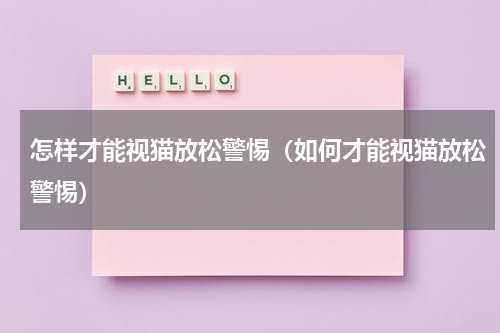 怎样才能视猫放松警惕（如何才能视猫放松警惕）