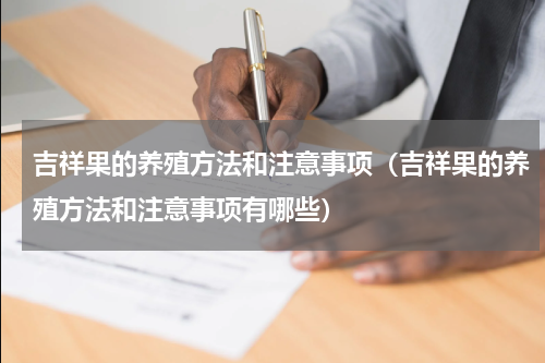 吉祥果的养殖方法和注意事项（吉祥果的养殖方法和注意事项有哪些）