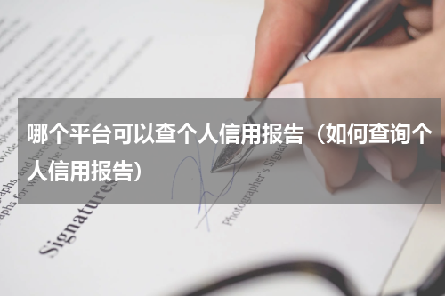 哪个平台可以查个人信用报告（如何查询个人信用报告）