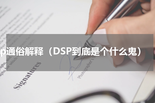 dsp通俗解释（DSP到底是个什么鬼）