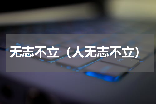 无志不立（人无志不立）
