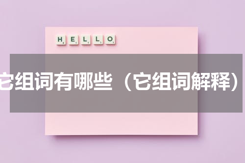 它组词有哪些（它组词解释）