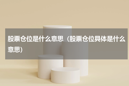 股票仓位是什么意思（股票仓位具体是什么意思）