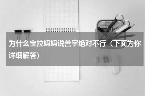 为什么宝拉妈妈说善宇绝对不行（下面为你详细解答）
