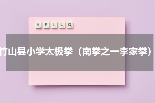 竹山县小学太极拳（南拳之一李家拳）