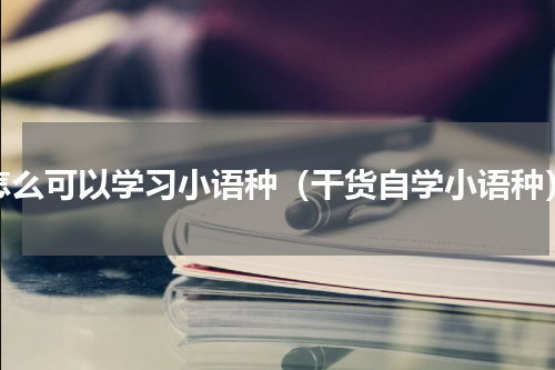 怎么可以学习小语种（干货自学小语种）