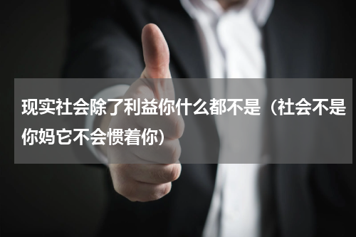 现实社会除了利益你什么都不是（社会不是你妈它不会惯着你）