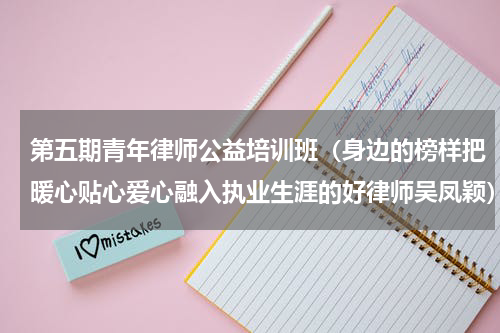 第五期青年律师公益培训班（身边的榜样把暖心贴心爱心融入执业生涯的好律师吴凤颖）