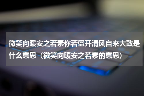 微笑向暖安之若素你若盛开清风自来大致是什么意思（微笑向暖安之若素的意思）