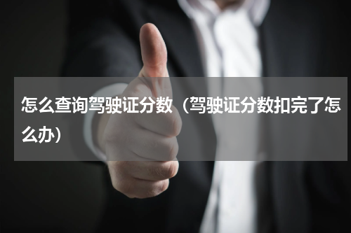 怎么查询驾驶证分数（驾驶证分数扣完了怎么办）