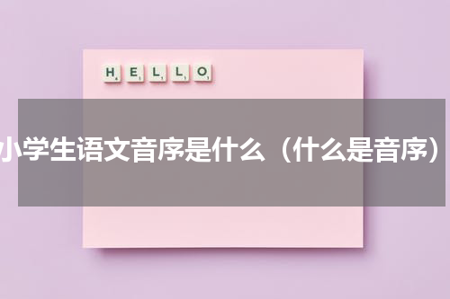 小学生语文音序是什么（什么是音序）