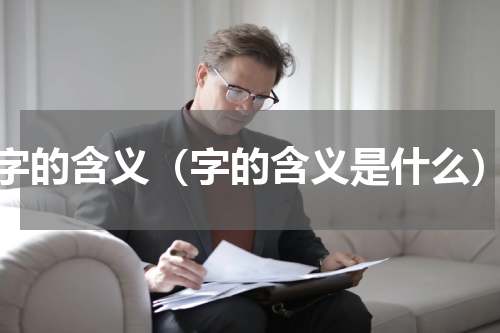 字的含义（字的含义是什么）