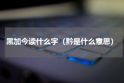 黑加今读什么字（黔是什么意思）