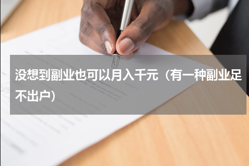没想到副业也可以月入千元（有一种副业足不出户）