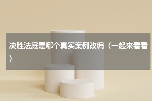 决胜法庭是哪个真实案例改编（一起来看看）