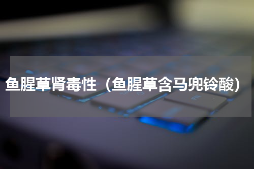 鱼腥草肾毒性（鱼腥草含马兜铃酸）