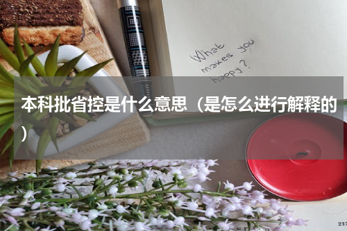 本科批省控是什么意思（是怎么进行解释的）