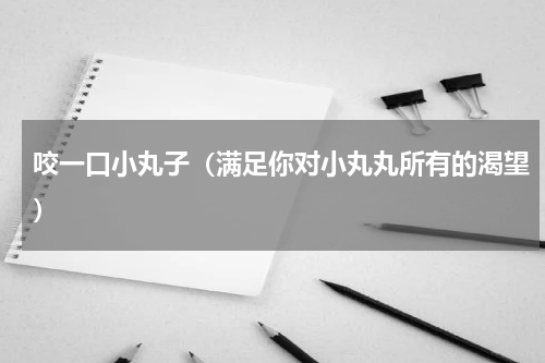 咬一口小丸子（满足你对小丸丸所有的渴望）