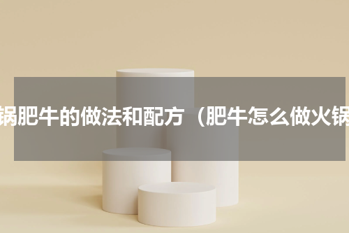 火锅肥牛的做法和配方（肥牛怎么做火锅）