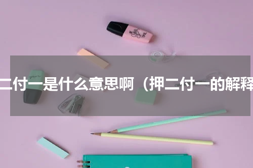 押二付一是什么意思啊（押二付一的解释）