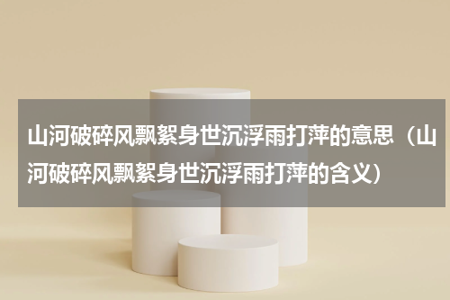 山河破碎风飘絮身世沉浮雨打萍的意思（山河破碎风飘絮身世沉浮雨打萍的含义）