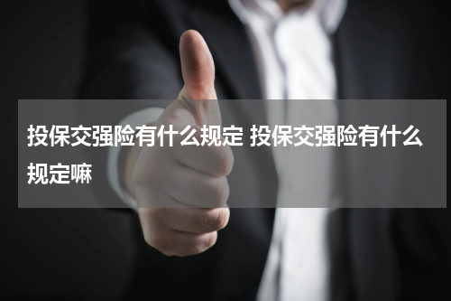 投保交强险有什么规定 投保交强险有什么规定嘛