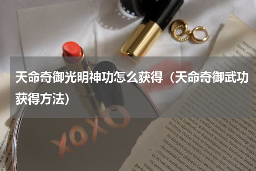 天命奇御光明神功怎么获得（天命奇御武功获得方法）