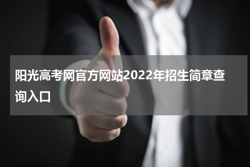 阳光高考网官方网站2022年招生简章查询入口