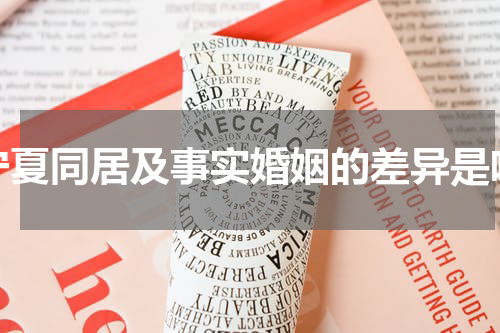 宁夏同居及事实婚姻的差异是啥