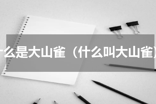 什么是大山雀（什么叫大山雀）