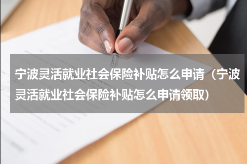 宁波灵活就业社会保险补贴怎么申请（宁波灵活就业社会保险补贴怎么申请领取）